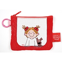 #グリーティングライフ(国内販売のみ） 身辺雑貨 ココちゃんクッションミニポーチ カラビナ付 レッド RYZ-1155