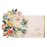 #グリーティングライフ(国内販売のみ） 色紙 フラワーブーケメッセージギフトボード･シール付 メッセージシール36枚,タイトルシール2枚,封筒付 ピンク TKBS-55