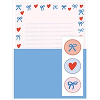 #グリーティングライフ レター シックレターセット 便箋6枚･封筒3枚･シール3枚 リボン MMS-498