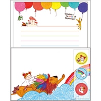 #グリーティングライフ レター ココちゃん･レターセット 便箋6枚･封筒･シール各3枚 ライオン RYS-1159