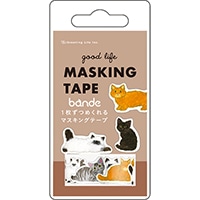 #グリーティングライフ マスキングテープ 米津祐介･bande･ダイカットマスキングテープ 20mm幅 ネコ YZZ-466