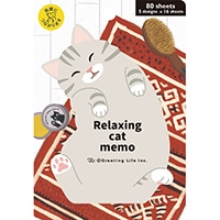 #グリーティングライフ メモ帳 アニマルダイカットメモ 5design･80Sheet リラックスねこ ETN-222