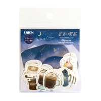 #カミイソ産商(国内販売のみ） シール 星影喫茶フレークシール 8柄・各3枚 真夜中Coffee Y-0028