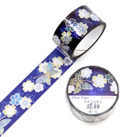 #カミイソ産商(国内販売のみ） マスキングテープ 螺鈿クリアテープ 3m巻 蝶に桜 GR-4099