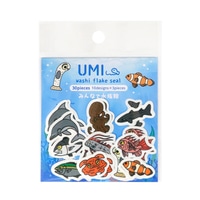 #カミイソ産商(国内販売のみ） シール SAIENフレーク 10種:各3枚入 みんなで水族館 Y-0036