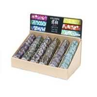 #カミイソ産商(国内販売のみ） マスキングテープ 螺鈿クリアテープ 6柄×各8巻入 什器セット TR-2064