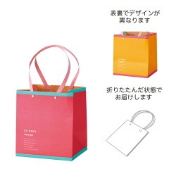 #ケー・イー・アイ フラワーギフトバッグ ビビッドギフトバッグ　L  ピンクオレンジ 5223-A-PO
