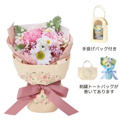 #ケー・イー・アイ ソープフラワー トートバッグ付きソープフラワーブーケ  ピンク 5238-PK