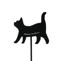#ケー・イー・アイ フラワーピック HW木製プレートピック　黒猫ピックM  散歩 5342-A