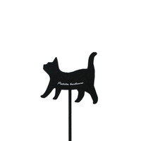 #ケー・イー・アイ フラワーピック HW木製プレートピック　黒猫ピックS  散歩 5342-B