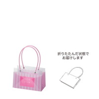 #ケー・イー・アイ フラワーギフトバッグ PPギフトバッグ　長角  ピンクストライプ 5422-PK