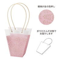 #ケー・イー・アイ フラワーギフトバッグ PPノーブルギフトバッグ　L  ピンクレース 5424-A-PK