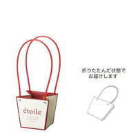 #ケー・イー・アイ フラワーギフトバッグ ミニギフトバッグ　ネオレッド  ホワイト 5428-WH