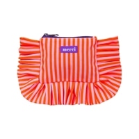 #KDT Japan 身辺雑貨 MERCI Stripe コットンポーチ S ピンク＆オレンジ 120914