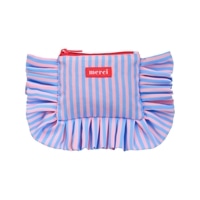 #KDT Japan 身辺雑貨 MERCI Stripe コットンポーチ S ブルー＆ピンク 120915