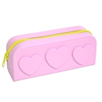 #KDT Japan 収納用品 シリコンペンケース  ハート・イエロー・ピンク 120965