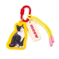 #KDT Japan 身辺雑貨 MEOWキーホルダー 猫パーツ色 イエロー 120984