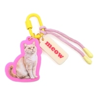 #KDT Japan 身辺雑貨 MEOWキーホルダー 猫パーツ色 ピンク 120985