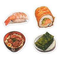 #エルベール シール 防水ステッカー  和食MIX1 ATE-282