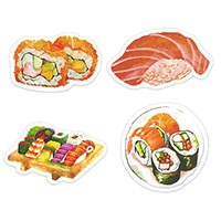 #エルベール シール 防水ステッカー  和食MIX2 ATE-283
