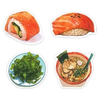 #エルベール シール 防水ステッカー  和食MIX8 ATE-289