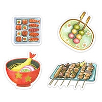 #エルベール シール 防水ステッカー  和食MIX9 ATE-290