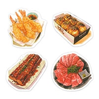 #エルベール シール 防水ステッカー  和食MIX12 ATE-298