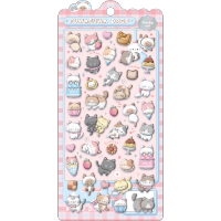 #クーリア シール ふわふわドロップシール　  ねこねこふわふわ 01044