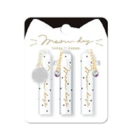 #クーリア 筆記関連小物 ミャウデイファーチャーム付き鉛筆キャップ  ホワイト 04264