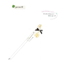 #クーリア  クローバーSTチャーム付き鉛筆（2B・丸）  ホワイト 04472