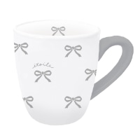 #クーリア 生活雑貨 マグカップ　  リボン・グレー 06112