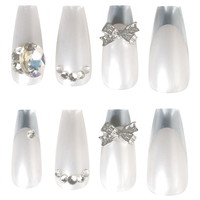 #カミオジャパン ネイルチップ ネイルチップロングスクエアタイプ  PEARL WHITE 226209