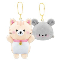 #クラックス 身辺雑貨 ニコヌイキーホルダー  ネコ／ネズミ 131520