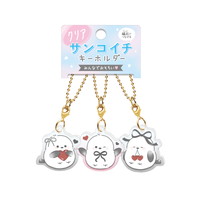 #クラックス 身辺雑貨 クリアサンコイチキーホルダー  シマエナガ･リボン 133959