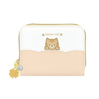 #クラックス 身辺雑貨 二ツ折り財布  プレートネコ･アイボリー 133987