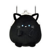 #クラックス 身辺雑貨 ぬいぐるみがま口コインケース ショルダー付 クロネコ 136211