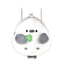 #クラックス 身辺雑貨 ぬいぐるみがま口コインケース ショルダー付 クローバーエナガ 136213