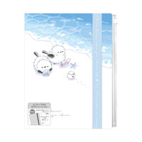 #クラックス ファイリング用品 のんびりえながちゃんロゴテープ付きクリアファイル 6P ウミ 138568