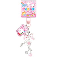#クラックス  チャーム付きサクランボキーホルダー  フワフワラビチャン 138891