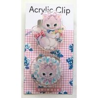 #S＆Cコーポレーション(国内販売のみ） クリップ アクリルクリップ  スイマー　花こねこ MMR71