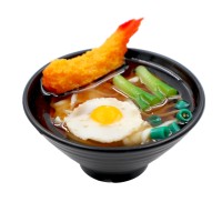 #ワールドクラフト 事務小物 食品サンプルどんぶりマグネット  エビフライ＆たまご麺 DON-MA007