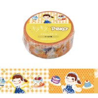 #ワールドクラフト(国内販売のみ） マスキングテープ Pekoキラキラマスキングテープ  Orange mousse FJMT-004