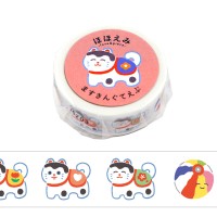 #ワールドクラフト マスキングテープ ほほえみマスキングテープ 5m巻 犬張子 HMT-009