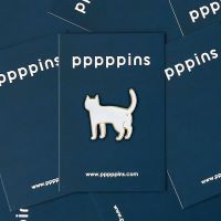 #moments(国内販売のみ・モールサイトでの販売不可） ピンズ ピンズ（pppppins） 受け部分凹：ラバー S LITTLE WHITE CAT PPP001-S