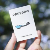#moments(国内販売のみ・モールサイトでの販売不可） ピンズ ピンズ（pppppins） 受け部分凹：ラバー C Fallen Water Glass/Blue PPP003-C