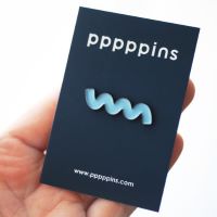 #moments(国内販売のみ・モールサイトでの販売不可） ピンズ ピンズ（pppppins） 受け部分凹：ラバー S BLUE SQUIGGLE PPP002-S