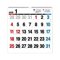 #komamono 季節商品 デカ文字シンプルデザインカレンダー2026 B2壁掛けスクエア  KO635915