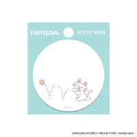 #日本出版販売(国内販売のみ） 付箋 eHONTOMO･丸型付箋ノンタン  ボール･まてまてまて･ライトブルー IP903551