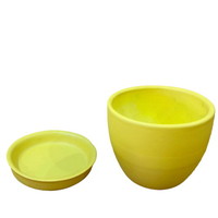 #テクノプライム 植木鉢 PT(プランツポット)  HARA1ボール＆ソーサーS YE 3619380789