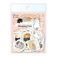 #シール堂 シール きらぴかフレークシール  Sleeping Cats ks-fs-50002